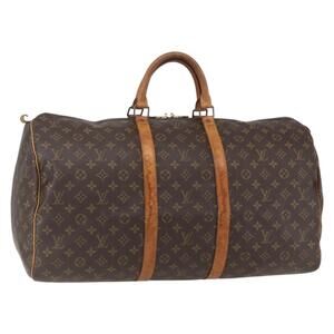 LOUIS VUITTON Monogram Keepall 55 Boston Bag M41424 LV Auth ka634